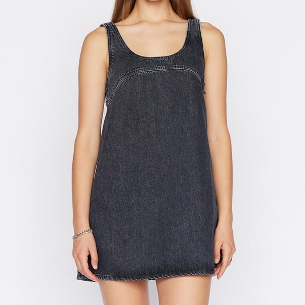 FRAME Micro Flare Denim Dress, Ashtray L